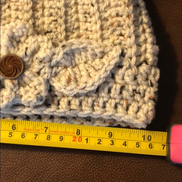 Lady’s winter beanie hat crochet flower handmade by me #347 - Picture 8 of 8